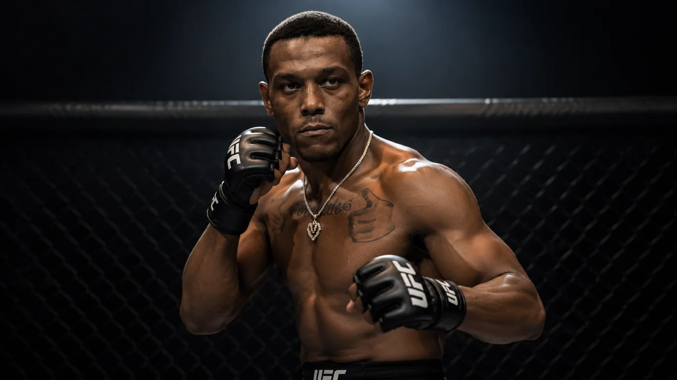 Jamahal Hill w postawie mańkuta w oktagonie UFC, były mistrz wagi półciężkiej i pierwszy zawodnik z Contender Series, który zdobył tytuł UFC.