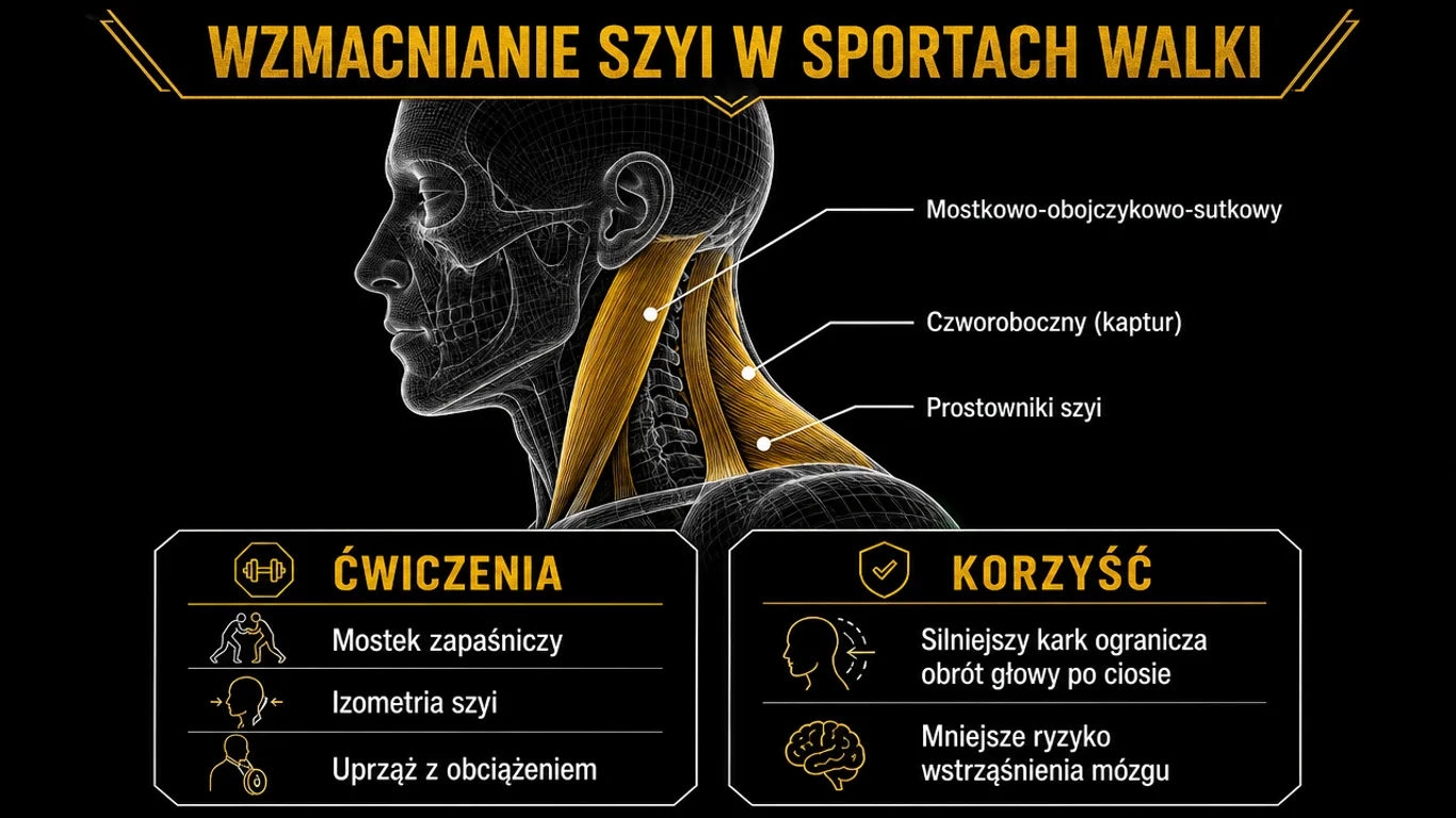 Infografika: anatomia i trening mięśni szyi